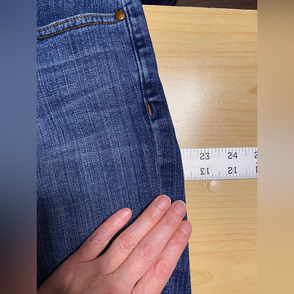 Eileen Fisher Organic Cotton High Waist Straight Leg Ankle Jeans Sz 14 USA MADE - Picture 9 of 11